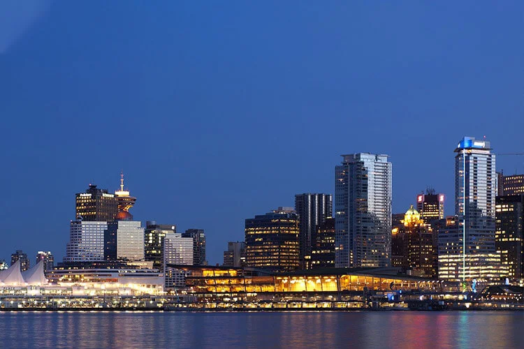 Vancouver, Canada Waterfront at Night